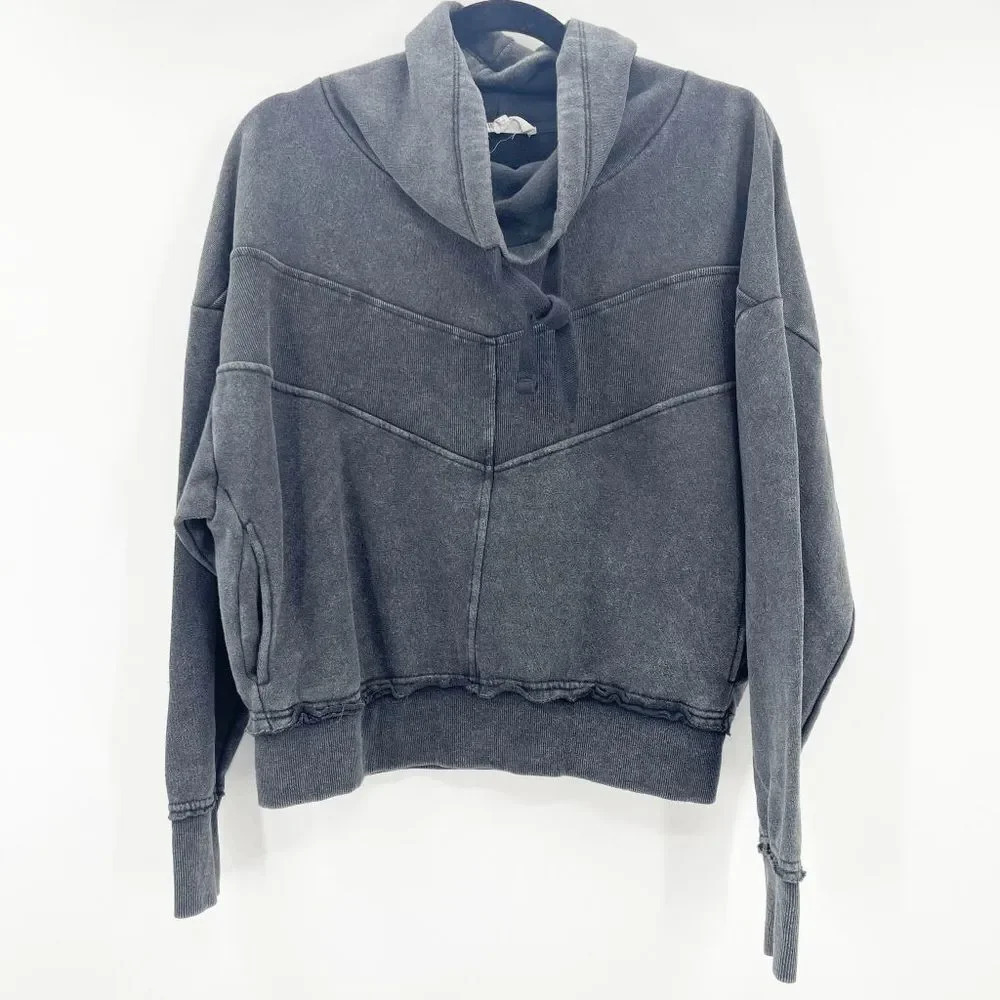 Hippie Rose Women's Gray Relaxed Pullover Hoodie Jacket Size M
